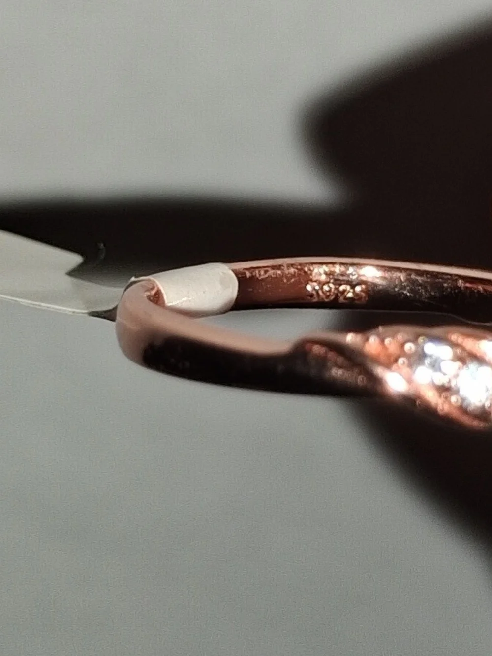 Rose Gold Twisted Pavé Crystal Band